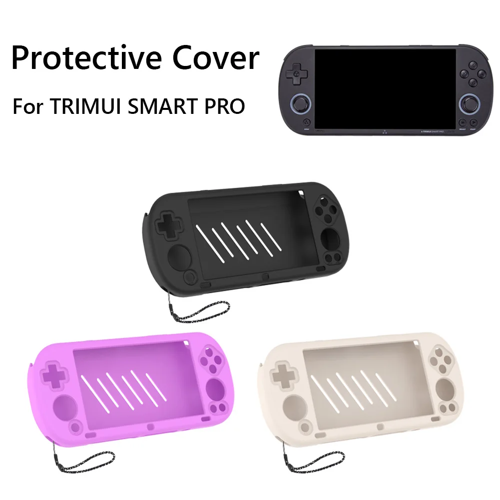 Silicone Protective Case For Trimui Smart Pro Gaming Console Protective Cover Shockproof Soft Skin Cover Case with Lanyard