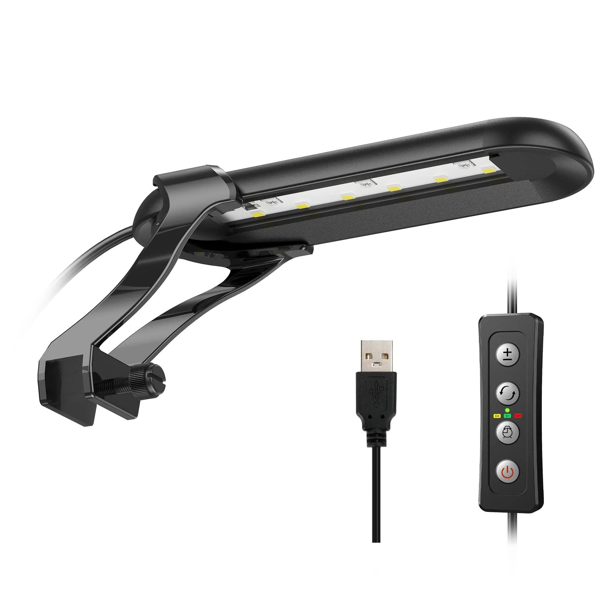 iGrowsla Aquarium Light, RGB+White Clip on LED Fish Tank Lights, 14 Modes 5 Brightness Adjustment, for 6 - 8'' up to 20L