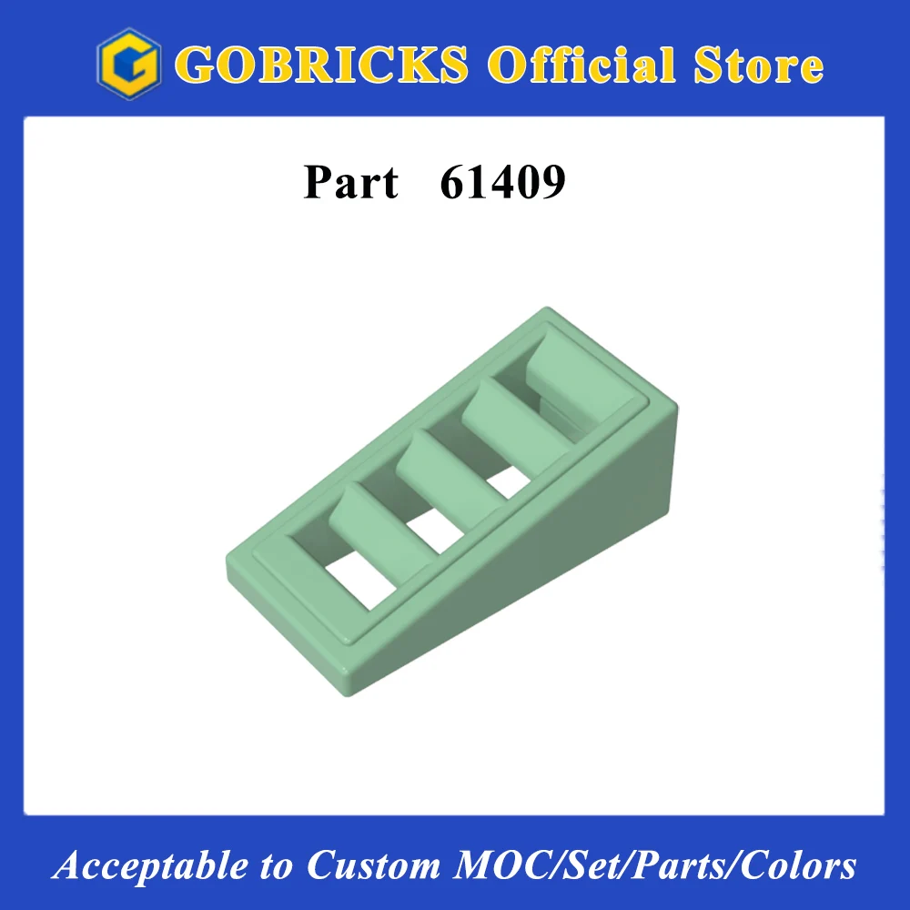 

Gobricks 1 шт. 61409 Наклон 18 ° Кирпичи 2 x 1 x 2/3 детали с 4 слотами Универсальные строительные блоки для строительства моделей Маленькие блоки