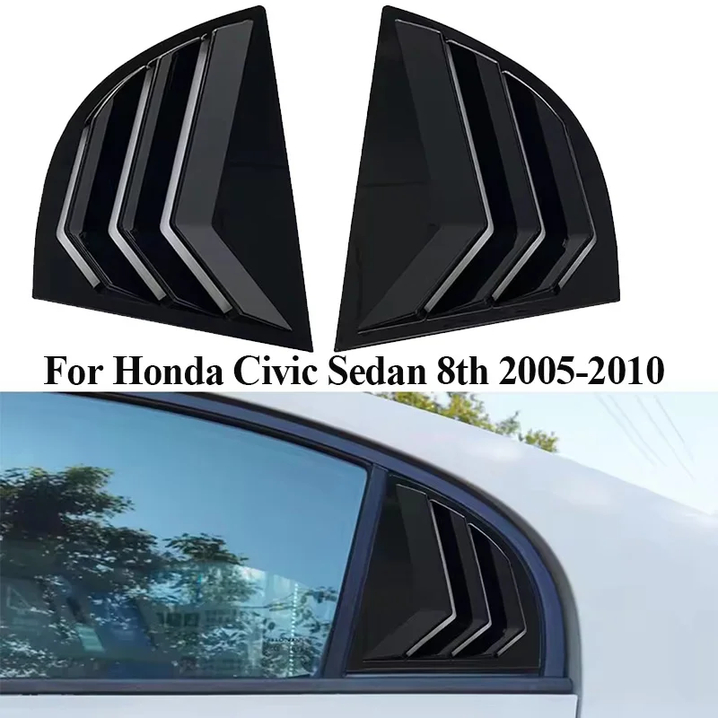 

For Honda Civic Sedan 8th 2005-2010 Car Rear Louver Window Side Shutter Cover Scoop Side Vent Blinds Trim Sticker Body Kits