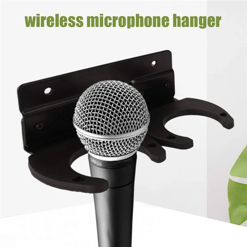 B27B Universal Wireless Microphone Hook Holder Stands Wall Hanger Rack Clip Clamp Brackets Wall Mounted - Image 4