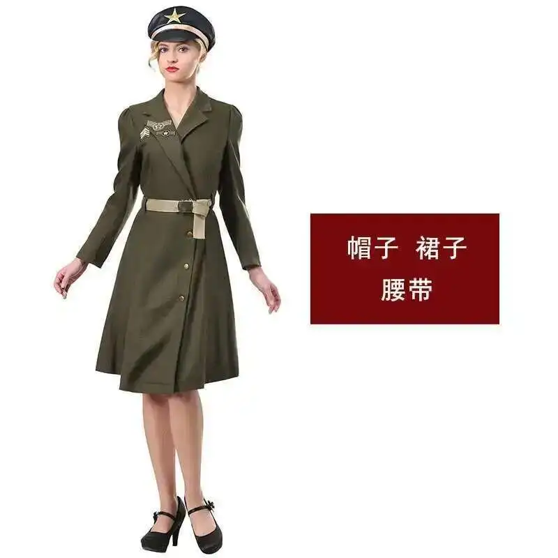 Pertunjukan Panggung Sketsa Film Halloween Perang Dunia II Sekretaris Tentara Komandan Militer Dewasa Eropa AS Memainkan Kostum