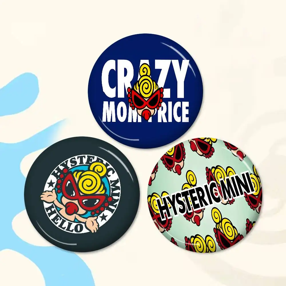 H-Hysteric M-Mini Fashion Creative Tinplate Soft Button Pins Animal Icon Brooch Lapel Backpack Badge Accessories Pin