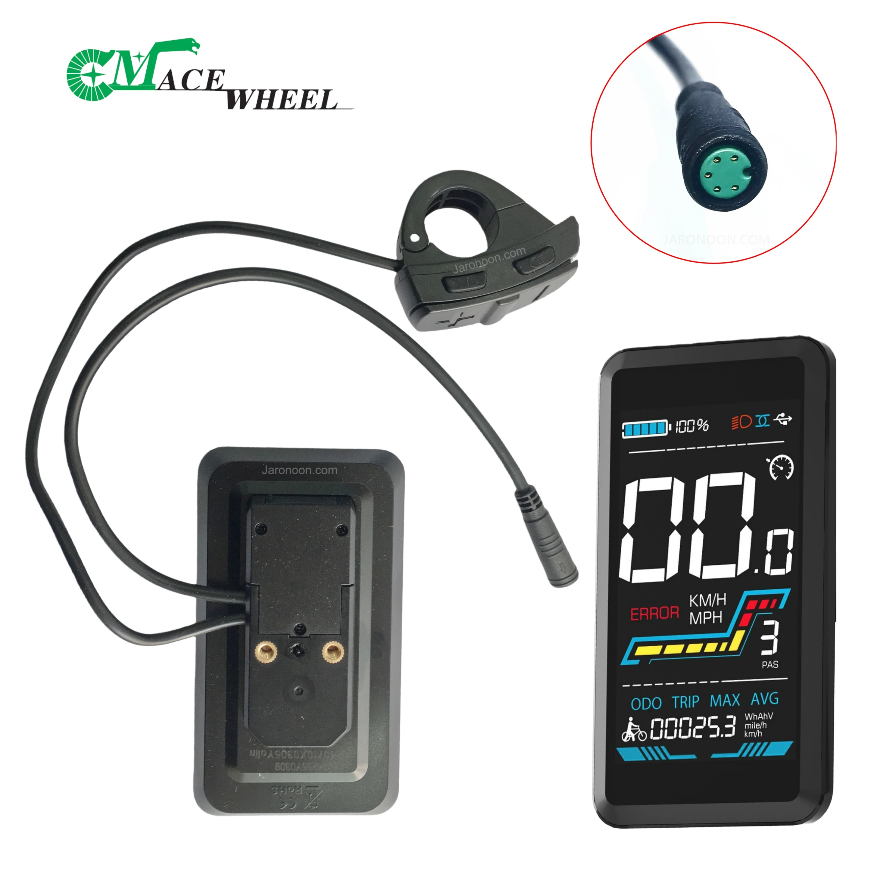 YL91F Bicycle Computer ( Mount not included )  Display for CMACEWHEEL E-Bike
