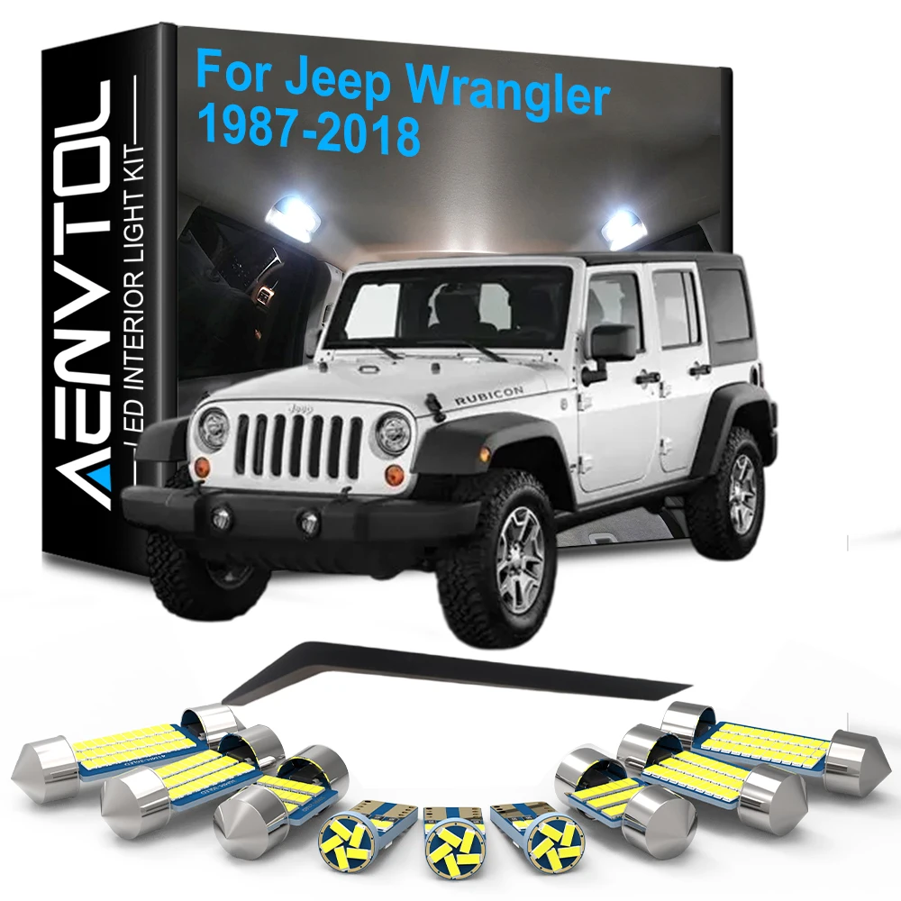 6-teiliges LED-Innenbeleuchtungsset mit Canbus für Jeep Wrangler YJ SJ TJ JK 1987-2013 2014 2015 2016 2017 2018 LED-Glühbirnen für Innenraumbeleuchtung