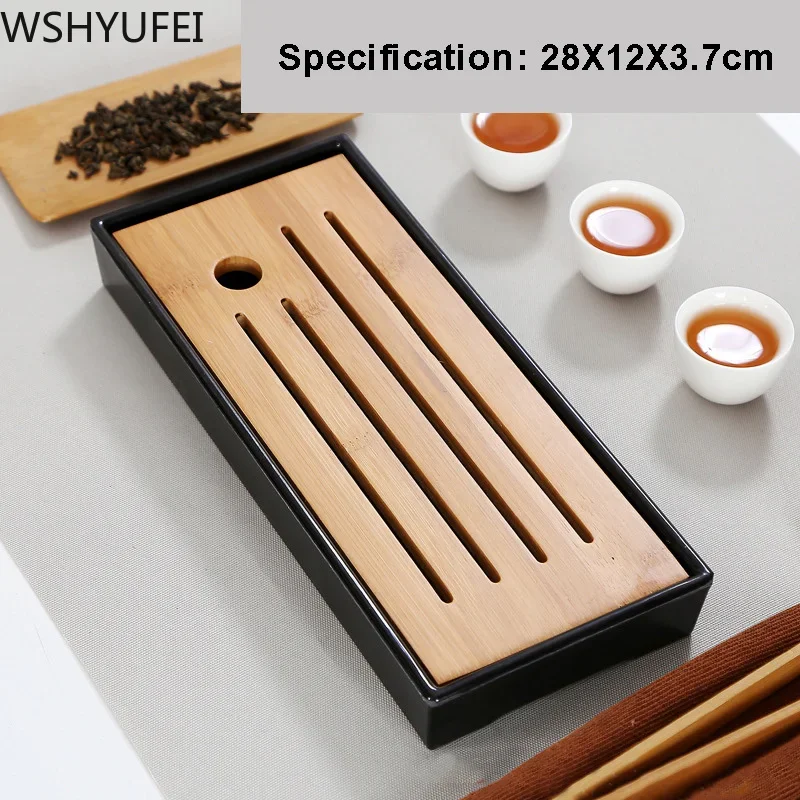 Simple Dry Tea Tray Melamine Bamboo Small Tea Table Travel Tea Set Hotel Dry Tea Table Tray Household Tea Accessories