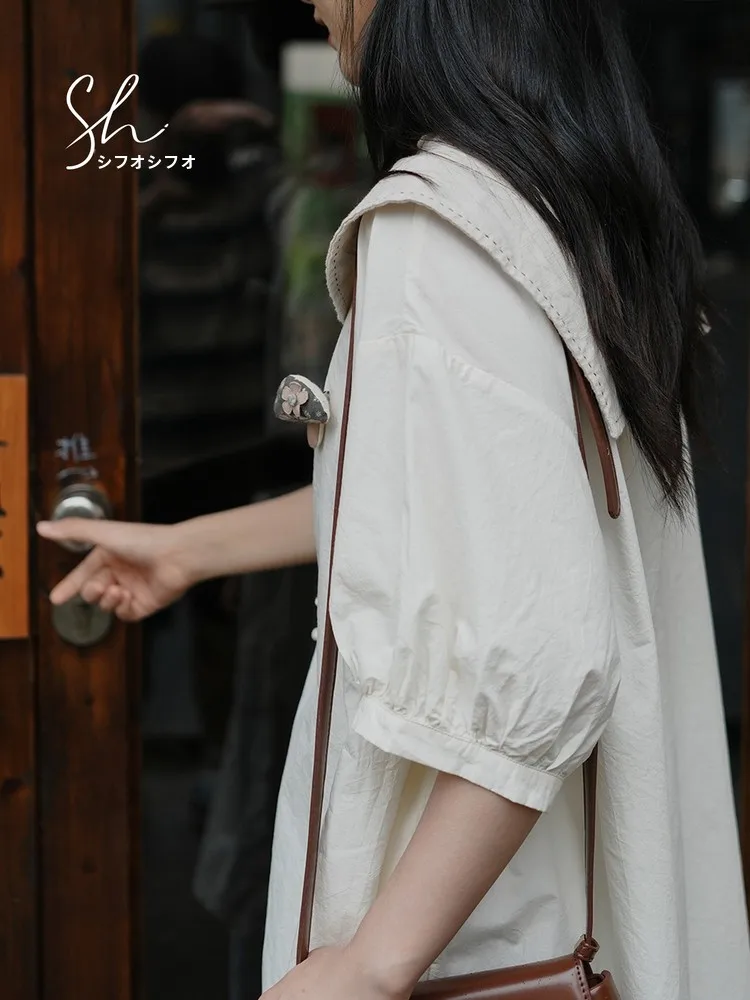 

Artistic Long irt Dr Summer Cotton Loose Fit Button up ort Sve Lantern Sve Women's Faion Commute Sle Clothing