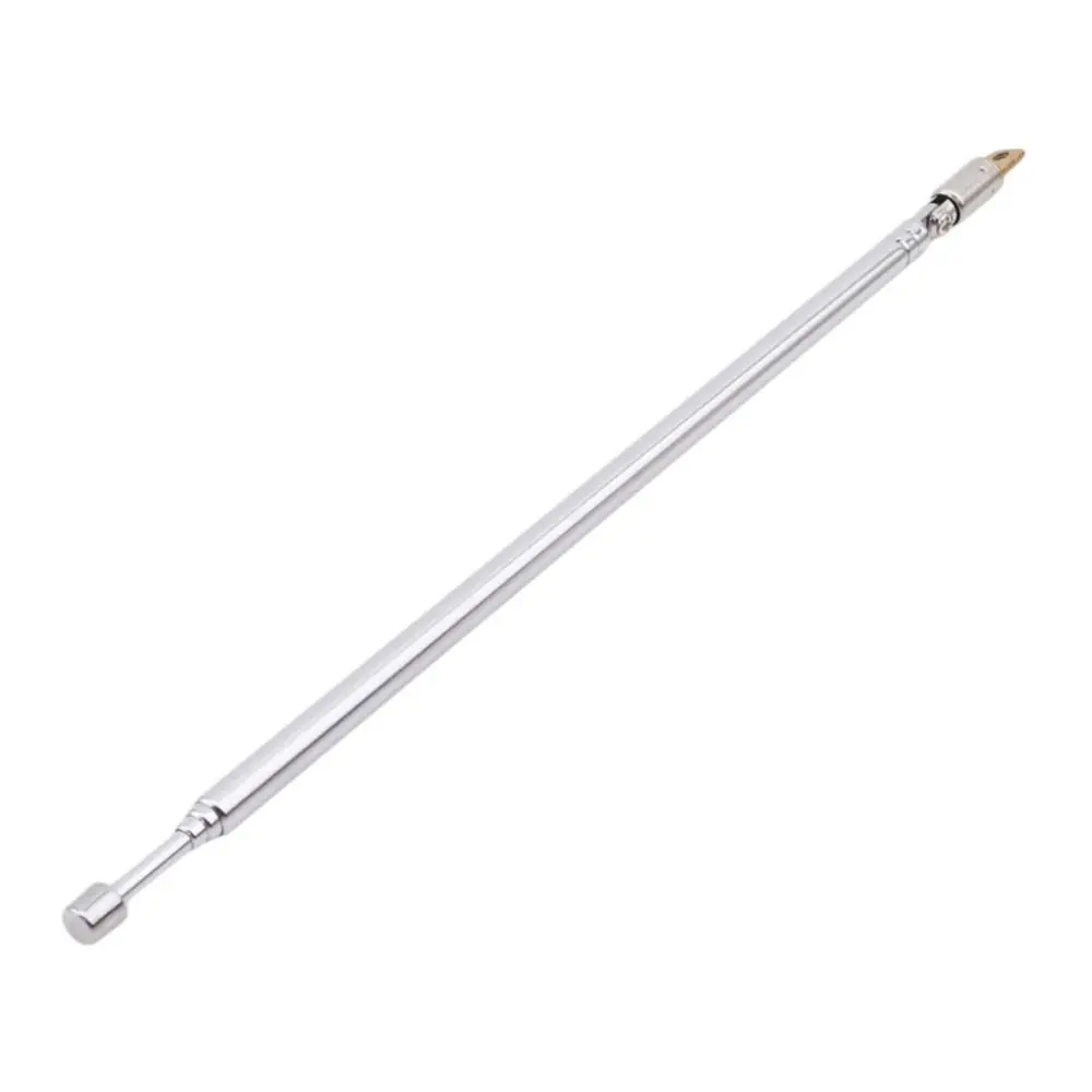 1Pcs 7104 7120 Telescopic Antenna 7 Sections Rotatable Radio TV Antenna Silver Portable SMA Antenna