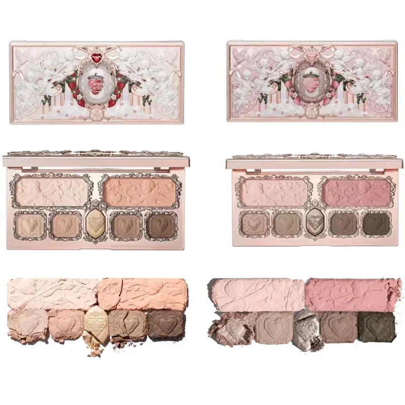 

Flowerknows Strawberry Cupid Collection Facial Complexion Palette Blush Eyeshadow Highlighter Flower Know Face Bronzer Palette