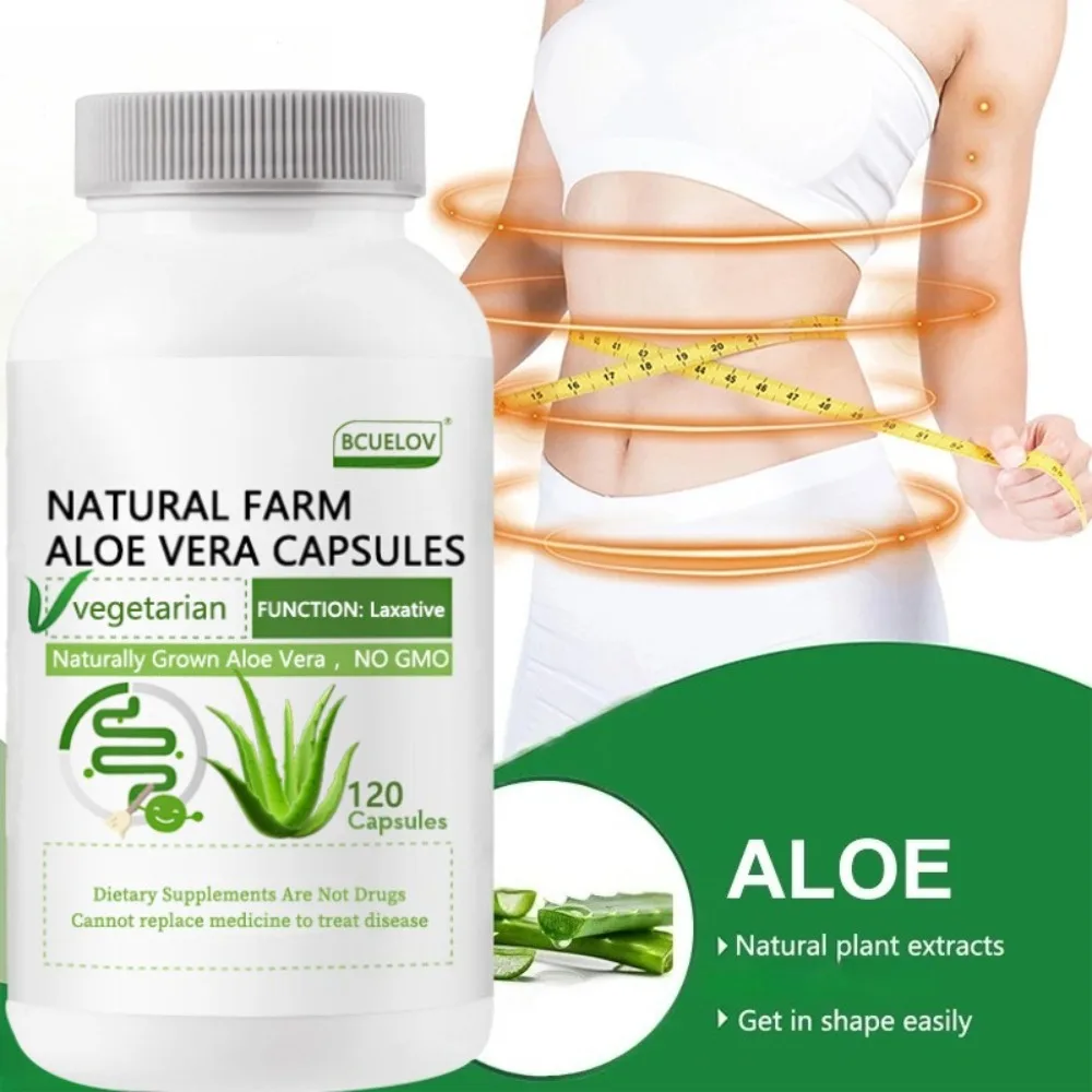 Aloe Vera Extract Capsules - Helps Cleanse and Detoxify The Colon, Burn Fat, Maintain Stomach Acid Balance, and Boost Immunity