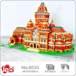 Lezi 8033 World Architecture Harvard University College School Model Mini Diamond Blocks Bricks Building Toy For Children No Box