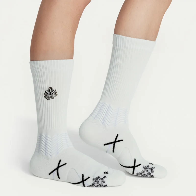 Veidoorn Premium Basketball Socks Towel Cushioned Sole Non-Slip Sports Socks for Men Moisture Wicking Athletic Running Socks