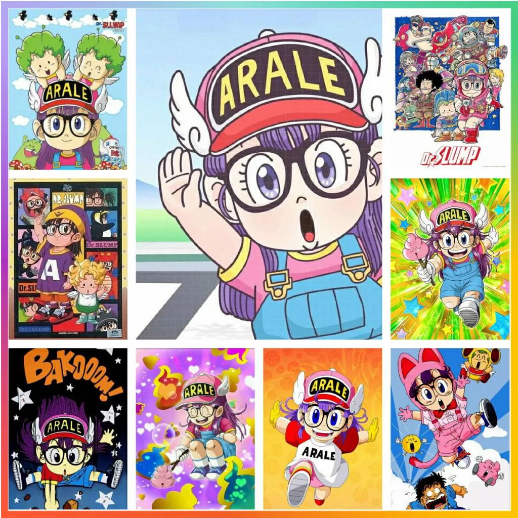 Pintura de diamantes de dibujos animados clásicos japoneses, patrón de dibujo impreso 5D DIY, Kit de punto de cruz, bordado de mosaico, Anime a-arales, venta