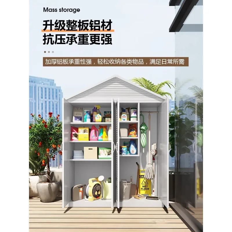 Aluminum alloy tool room outdoor garden high-capacity agricultural tool storage cabinet courtyard balcony miscellaneous