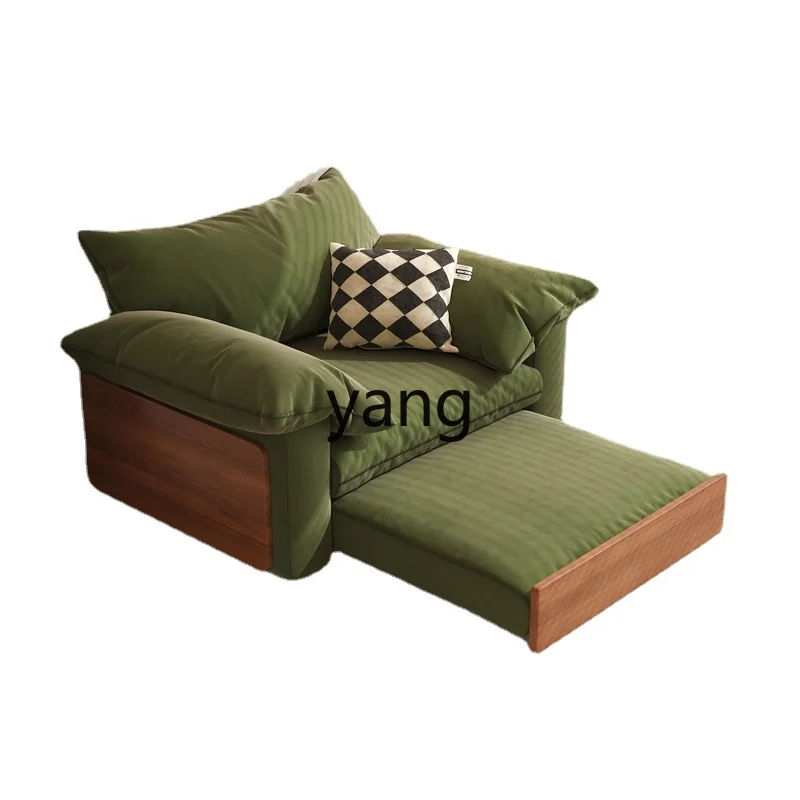 

Yjq Retro Single Sofa Bed Retractable Small Apartment Multi-Functional Foldable Dual-Purpose Leisure Couch