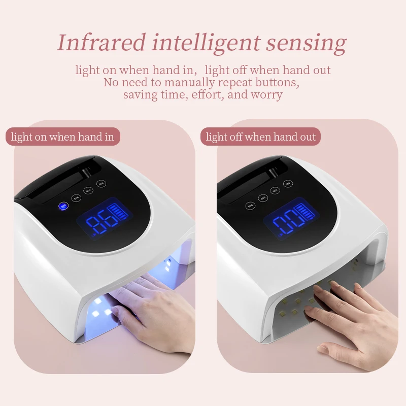 2023 New Arrival Rechargeable Nail UV Lamp 96W Gel Polish Dryer Wireless LED Light for Nails Cordless Nail Art Lamp