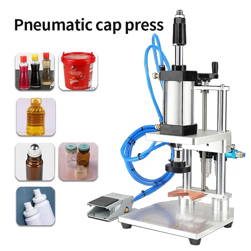 

Pneumatic Capping Machine for Up To 850mm High Bottle Cap Sealing Closing Capper WT-70ZC Plastic Oil Pot Plastic Bottle Rolling