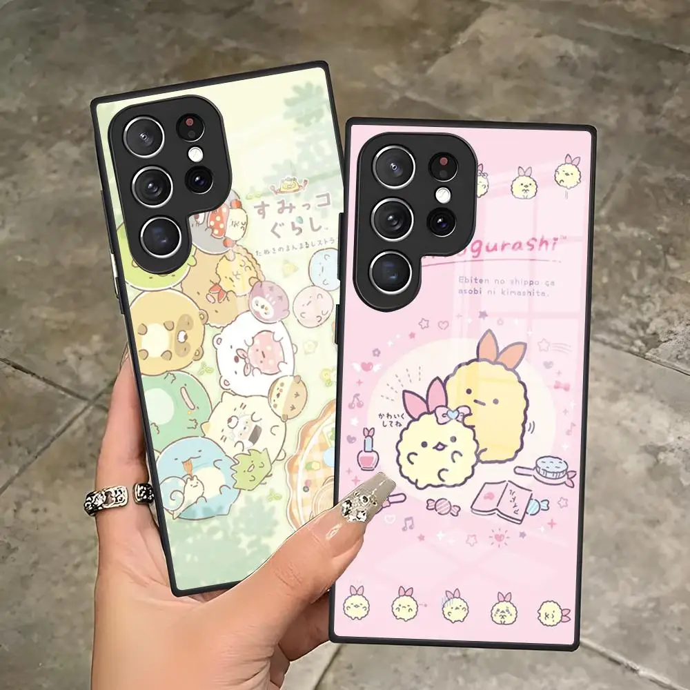 Kawaii S-SumikkogurashiES Phone Case For Samsung S26 S25 Edge S24 S23 S22 Ultra Plus Fe A57 A37 A17 A27 5G Glass Cover
