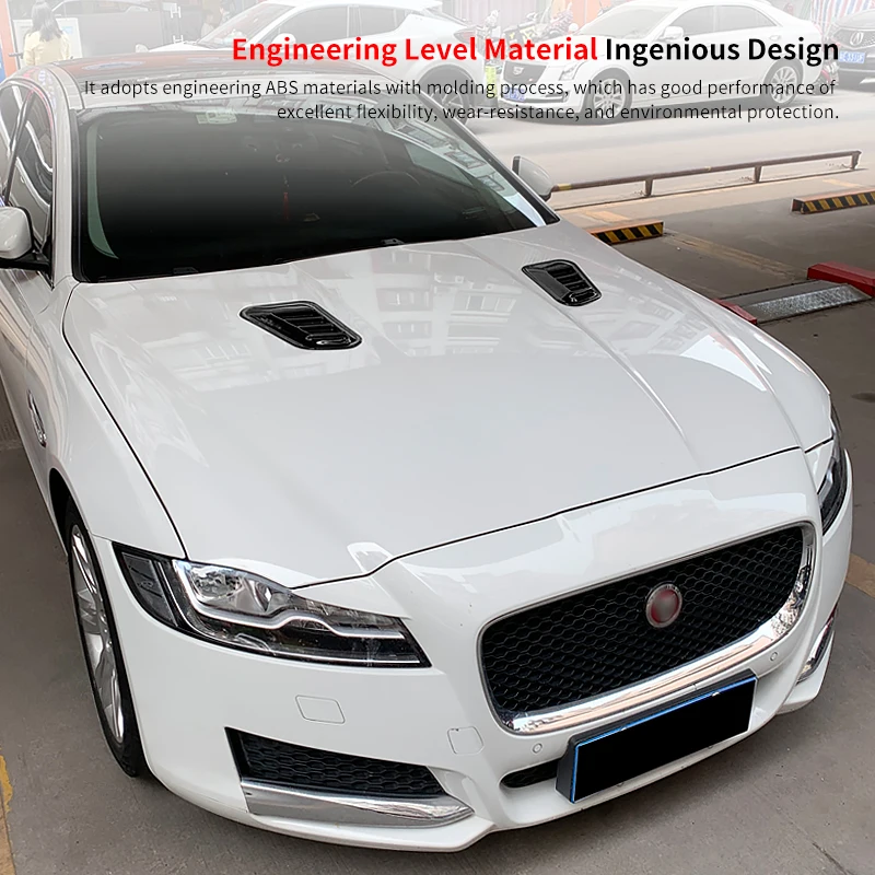 For Jaguar XF 2008-2022 Car Air Flow Intake Hood Scoop Vent Bonnet Decorative Covers Side Air Outlet Hood Auto Carbon Fiber ABS