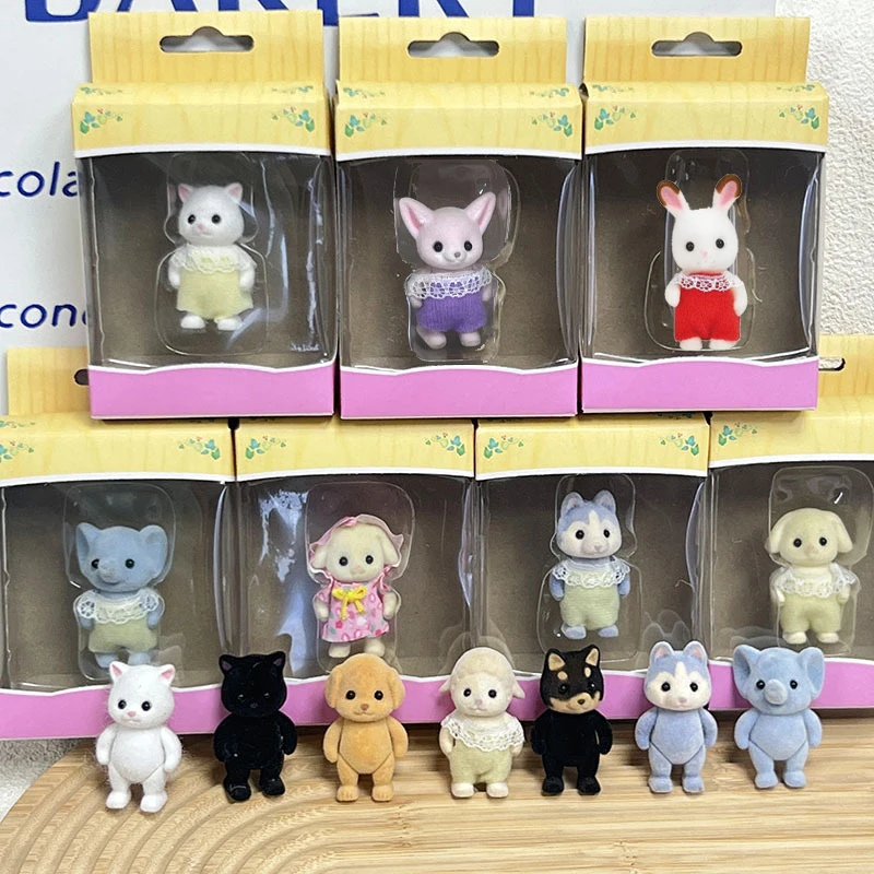 Sylvanians Families Kawaii Plushes New Anime Animal Doll Flocking Ornament Kids Play House Cosplay Classic Toys Children Gift