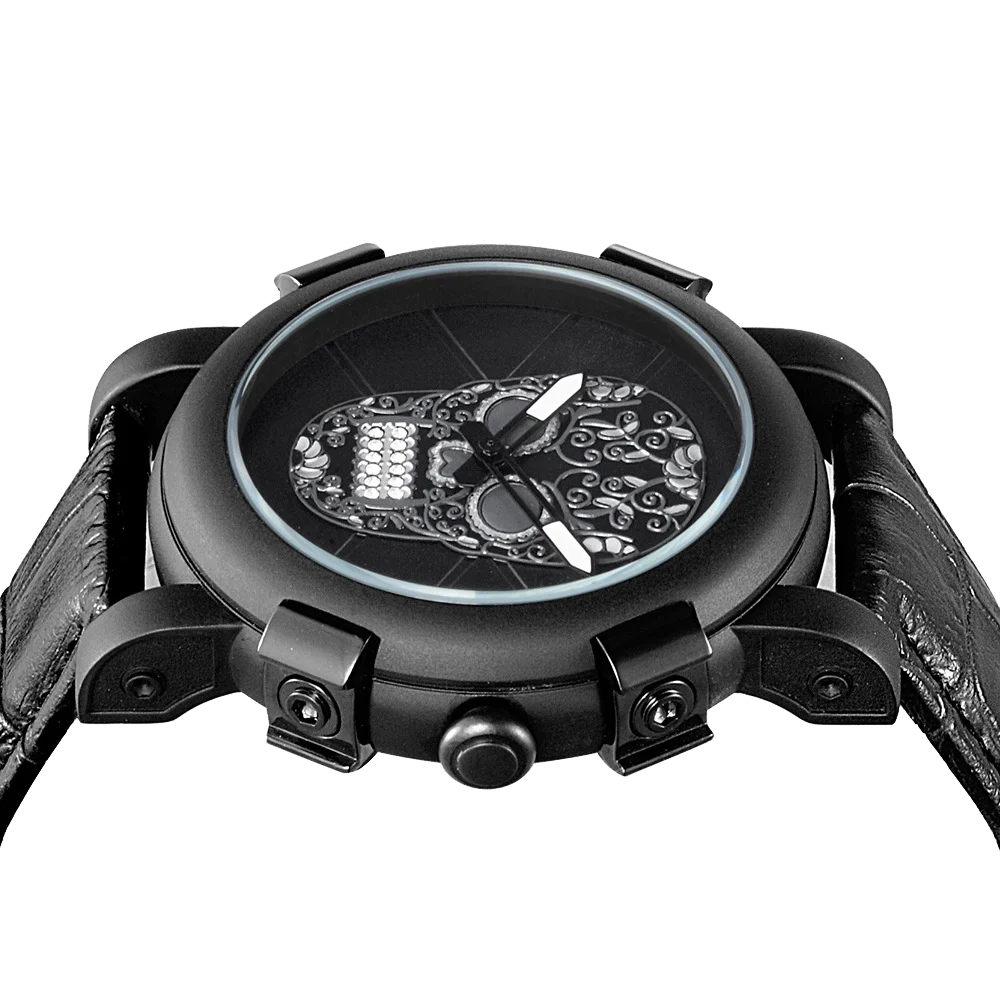 Hot selling Skull Head Personalized Fashion Handsome Large Dial Belt Men's Hip Hop Atmospheric Quartz Watch