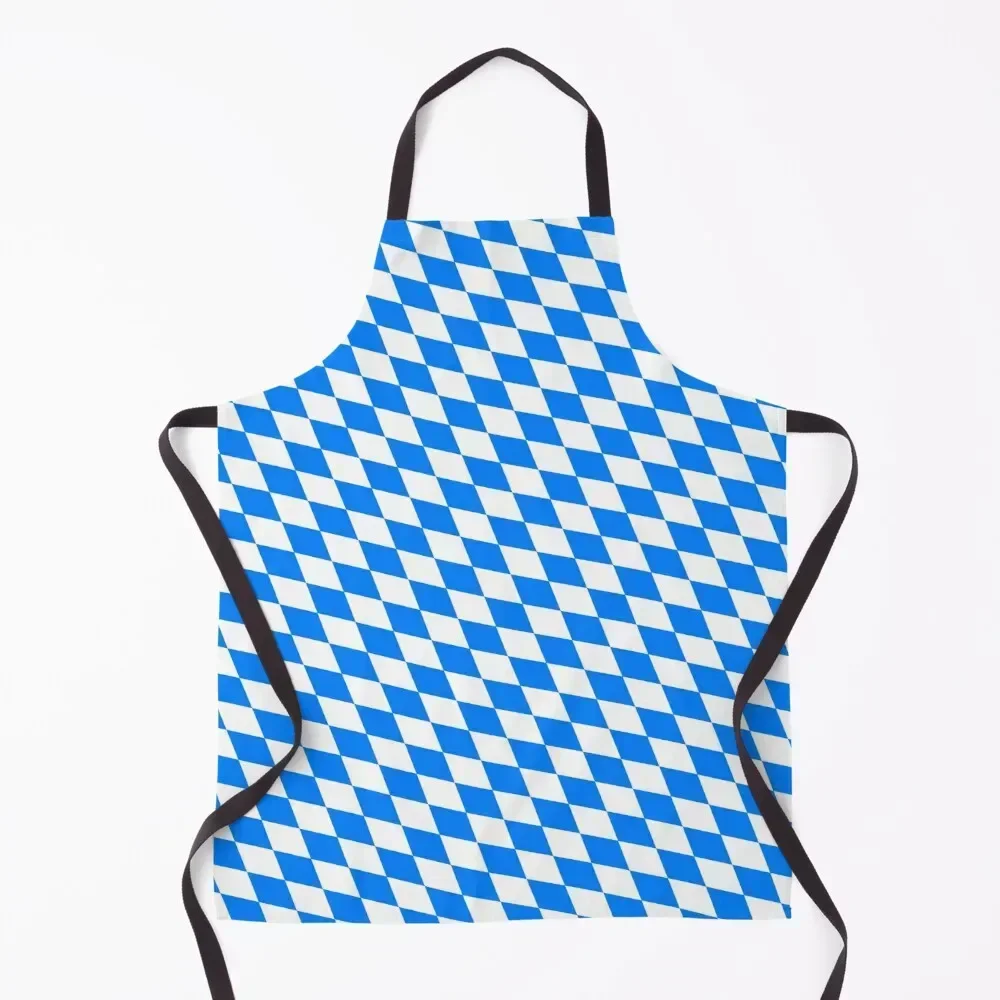 

Bavarian Blue and White Diamond Flag Pattern Apron professional hairdressing Waterproof Kitchen For Women For Man Apron