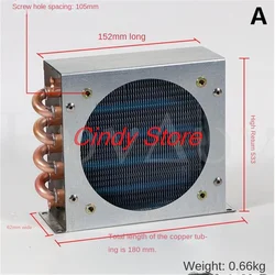 Small Shell Condenser Radiator Refrigerator Freezer Air-Cooled Water-Cooled Aluminum Fin and Copper Tube Heat Exchanger with Fan
