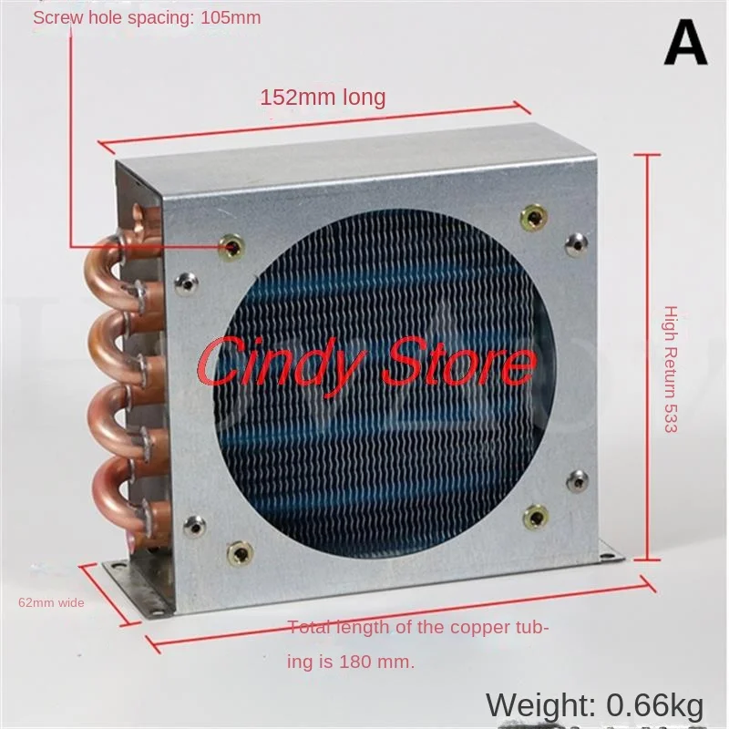 Small Shell Condenser Radiator Refrigerator Freezer Air-Cooled Water-Cooled Aluminum Fin and Copper Tube Heat Exchanger with Fan