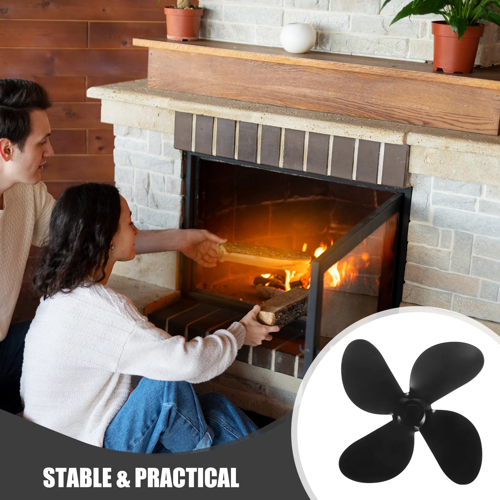 شفرة بديلة لمروحة الموقد من سبائك الألومنيوم المعدنية الأساسية شديدة التحمل، عملية موثوقة، تدفق هواء سلس لمواقد الغاز الخشبية الحرارية