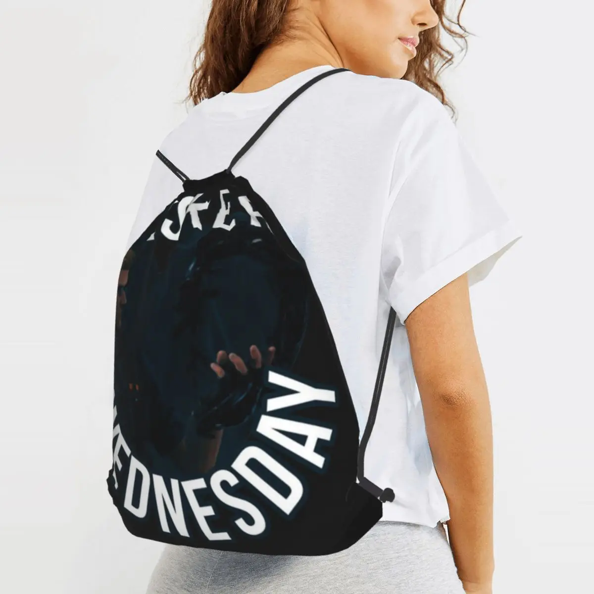 On Wednesdays We Wear Wesker Albert Backpacks Multi-function Drawstring Bundle Pocket Sundries Bag Book Bags for Travel Students