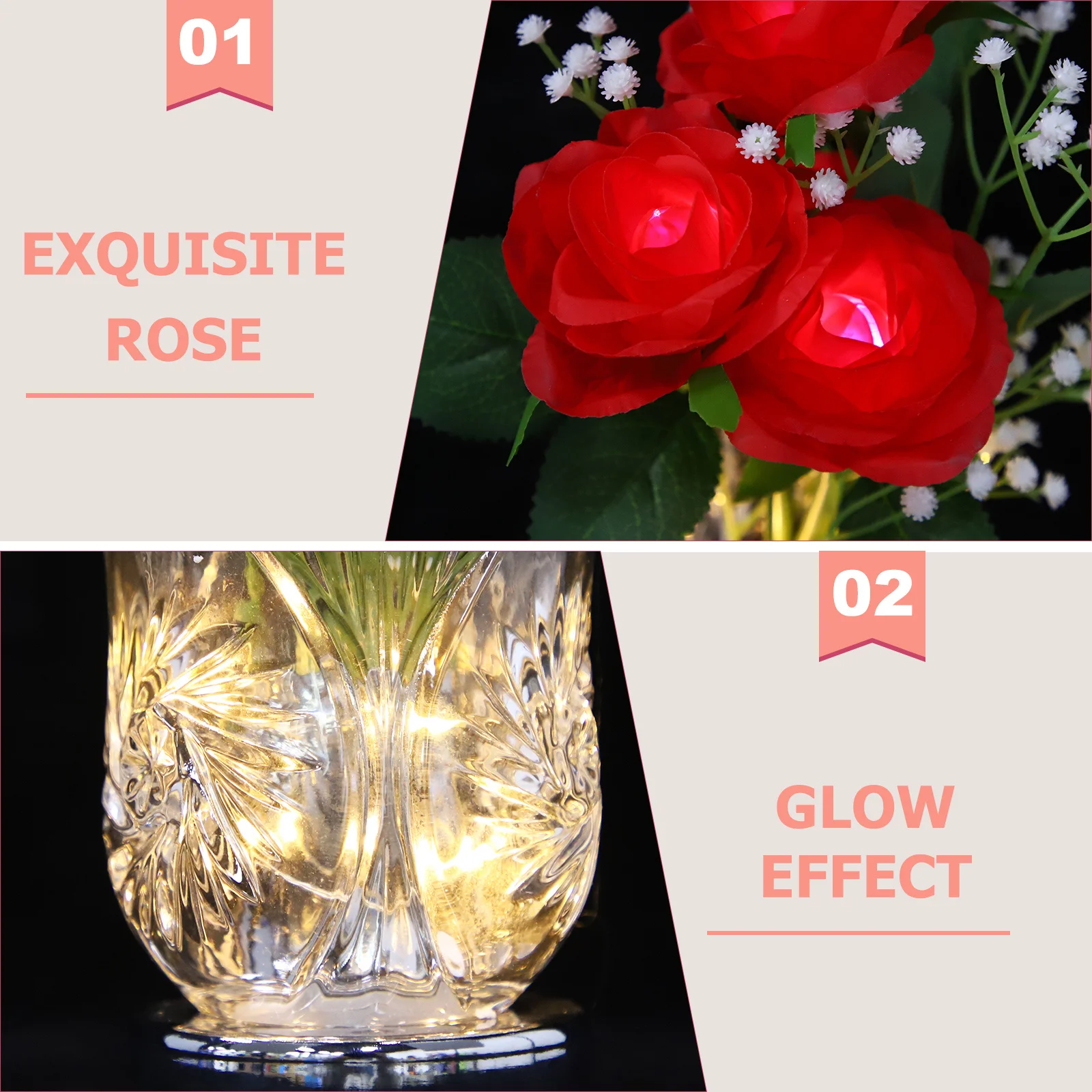 

LED Rose Night Light Vase Flower Lamp Romantic Bedroom Decor Flower Gifts Romantic Room Lighting Rose Lamp Girl Teen Gifts