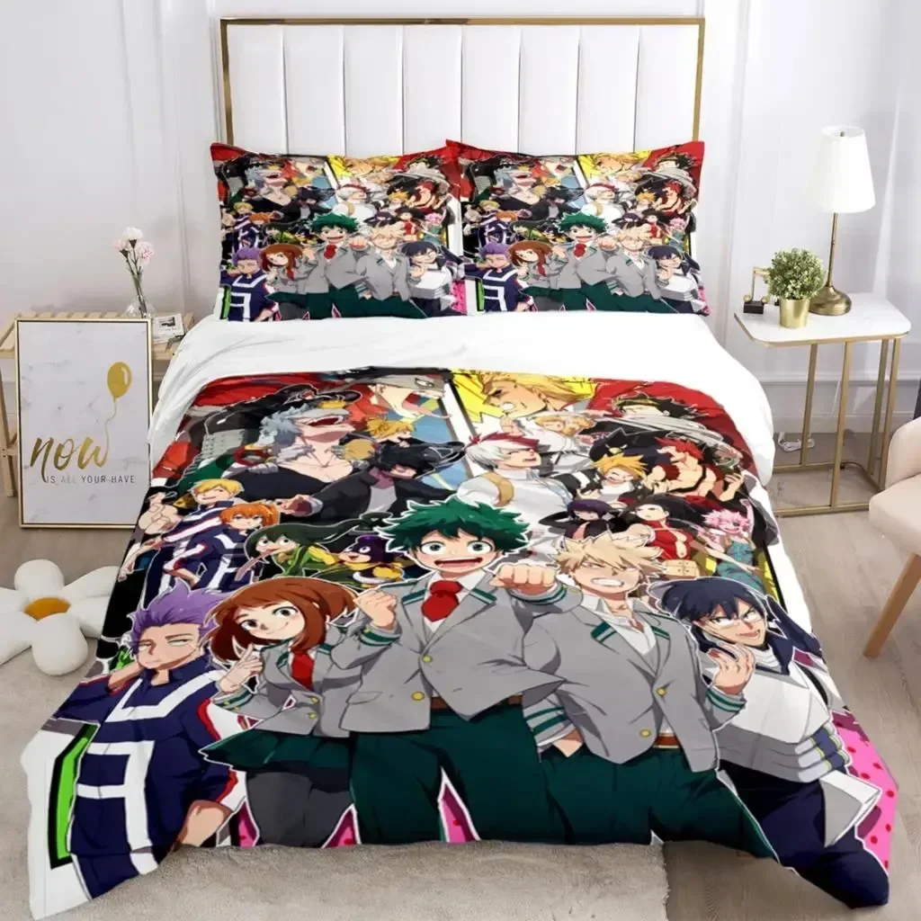 Fashion My Hero 3D Anime Print Printed Bed Set Duvet Cover Pillowcase Bedding Set Linen Sheet Quilt Cover Full Queen King Size