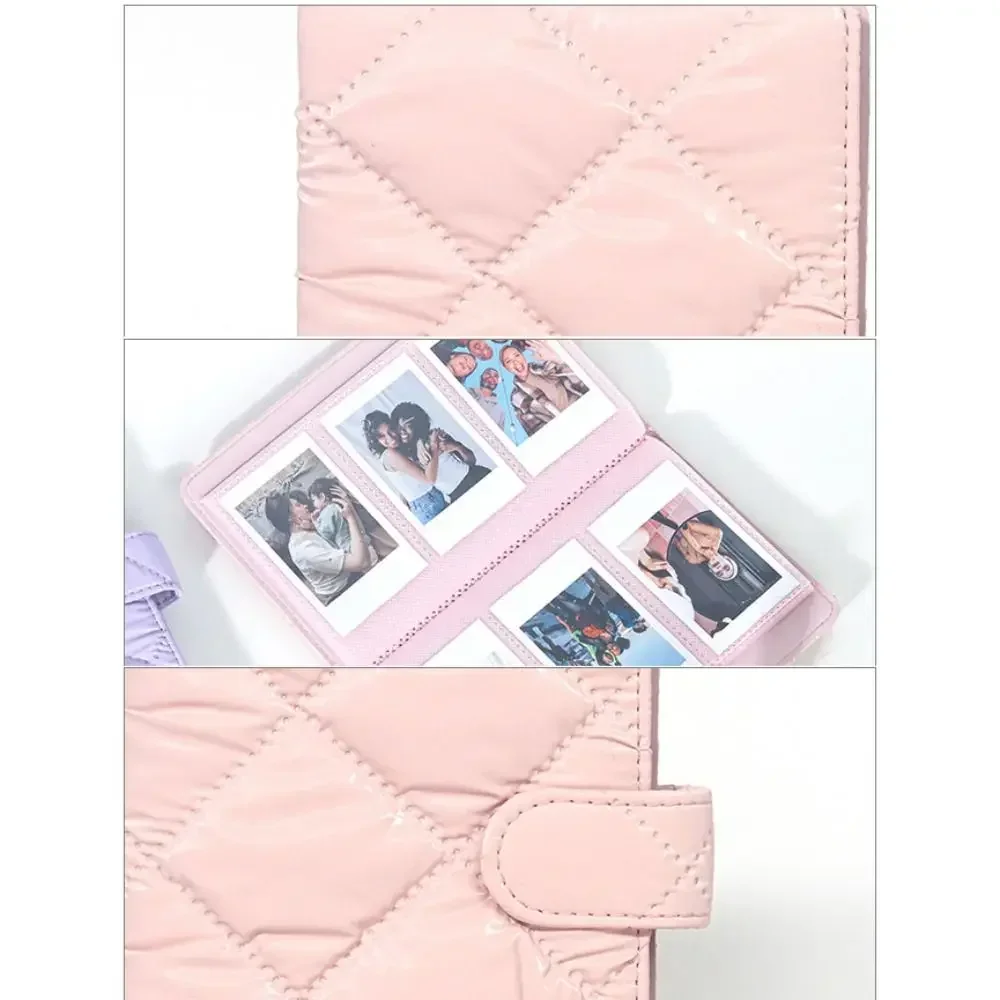 Universal 3 inch Instant Camera Photo Album 108 Pockets Large Capacity Photo Storage Case Solid Color PU Leather Card Organizer