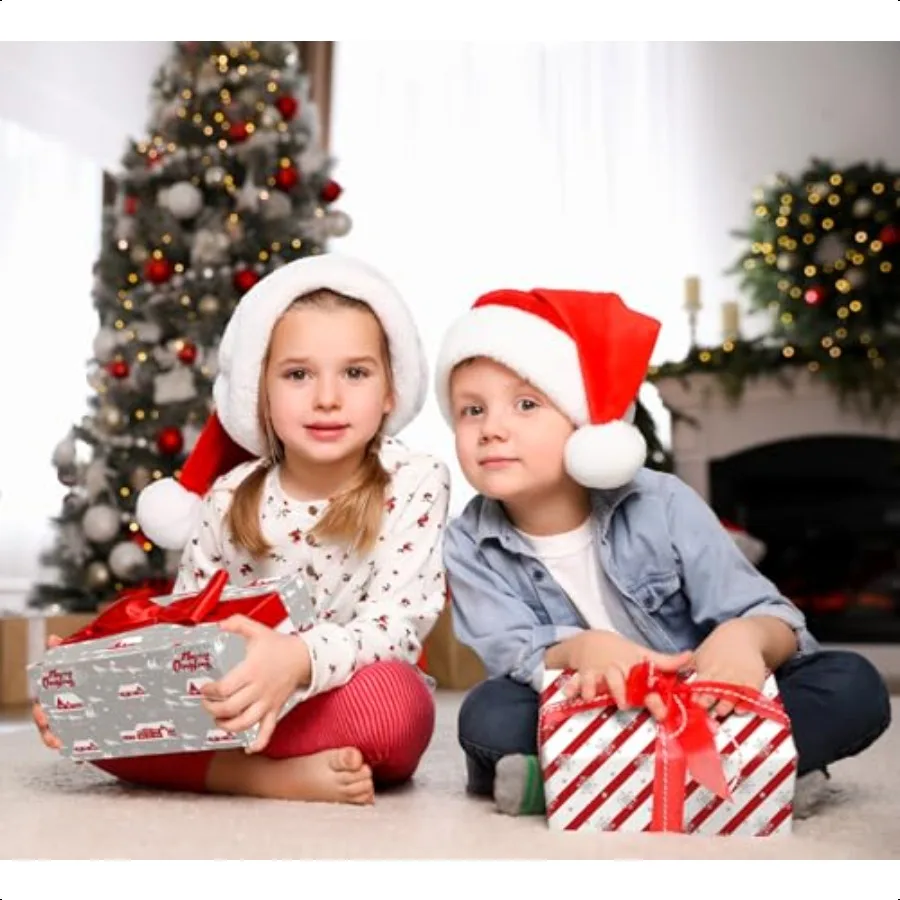 الأبيض عيد الميلاد ورق التغليف حزمة للبالغين الرنة المشارب الغابات ندفة الثلج الأحمر شاحنة الشتاء المشهد تصاميم 28x40 بوصة #2