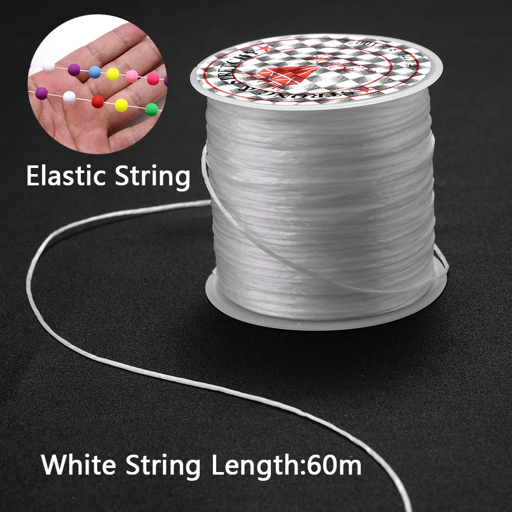 8/60meters/Roll 0.8/0.3mm Strong Elastic Crystal Beading Cord For Bracelet Stretch Thread Necklace Diy Jewelry Making Cords Line