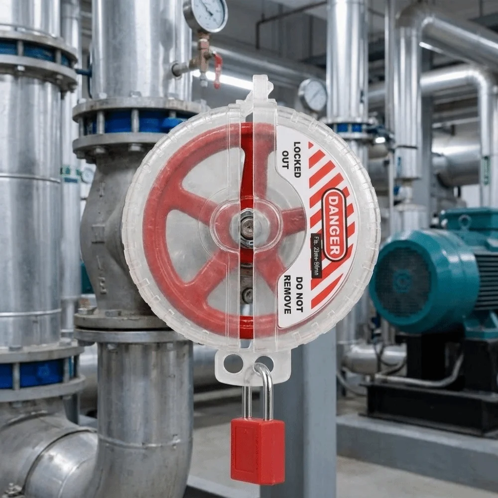 Sturdy PC Material Gate Valve Lock Integrated Design Reserved Lock Holes Safety Isolation Cover Multiple Sizes Good Visibility