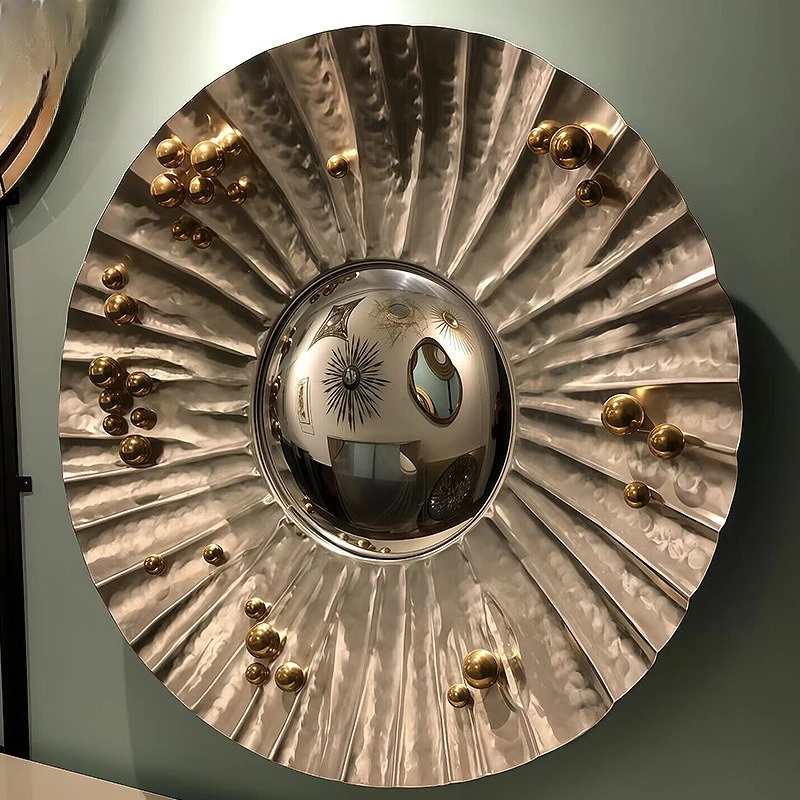 

Artistic sense creative high-end metal decorative mirror, villa designer modern light luxury hanging mirror
