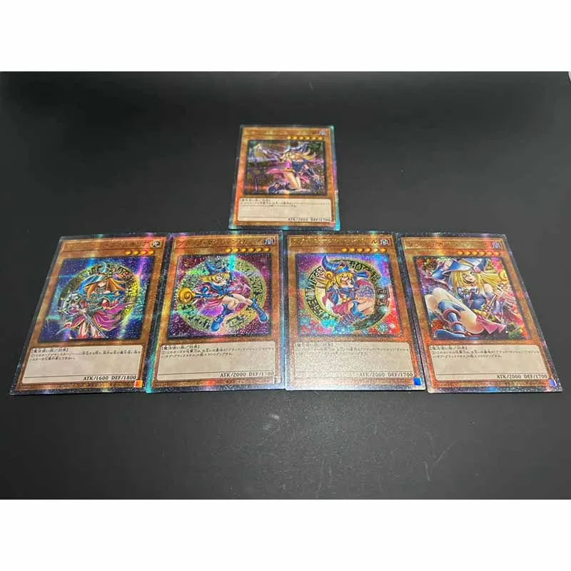 Yu-Gi-Oh DIY homemade flashcards Red and white gold crushed Black Magician Girl Collection boy Toy collection Birthday gifts