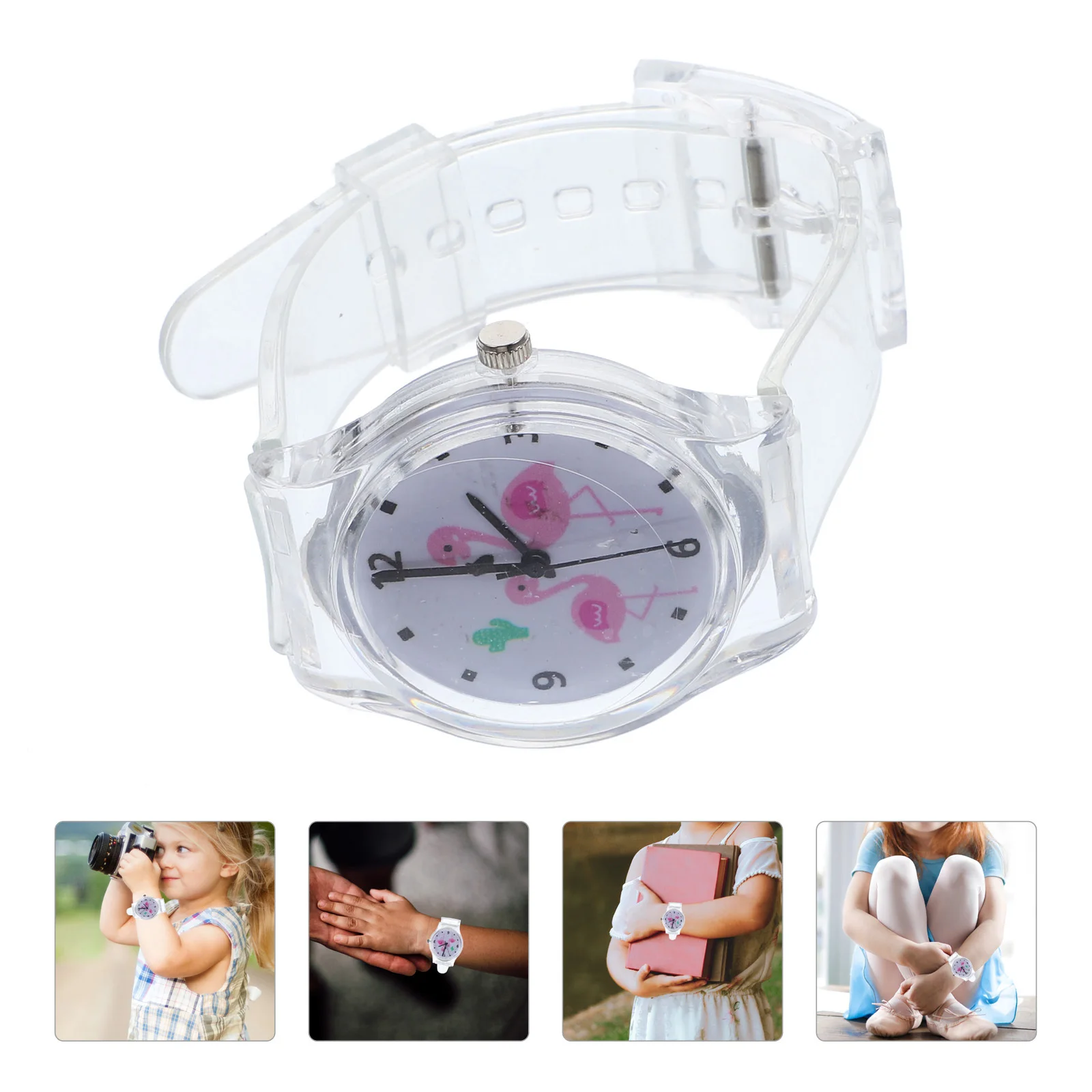 

1Pcs Creative Flamingo Children Watch Precise Quartz Movement Comfortable Lovely Kids Birthday Gift Students