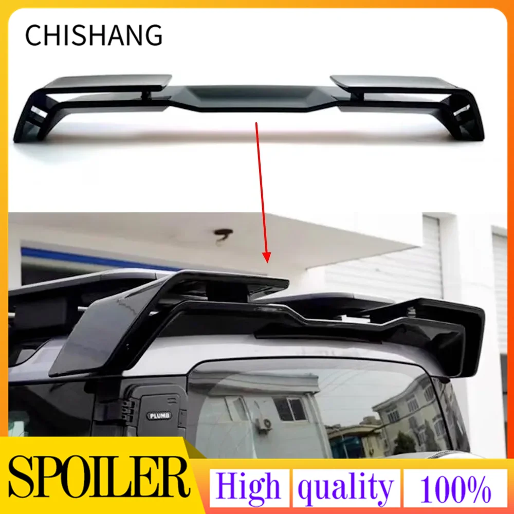 

For Land Rover Defender 2020 2021 2022 2023 High Quality ABS Black Rear Trunk Lip Roof Spoiler Splitter Top Wing