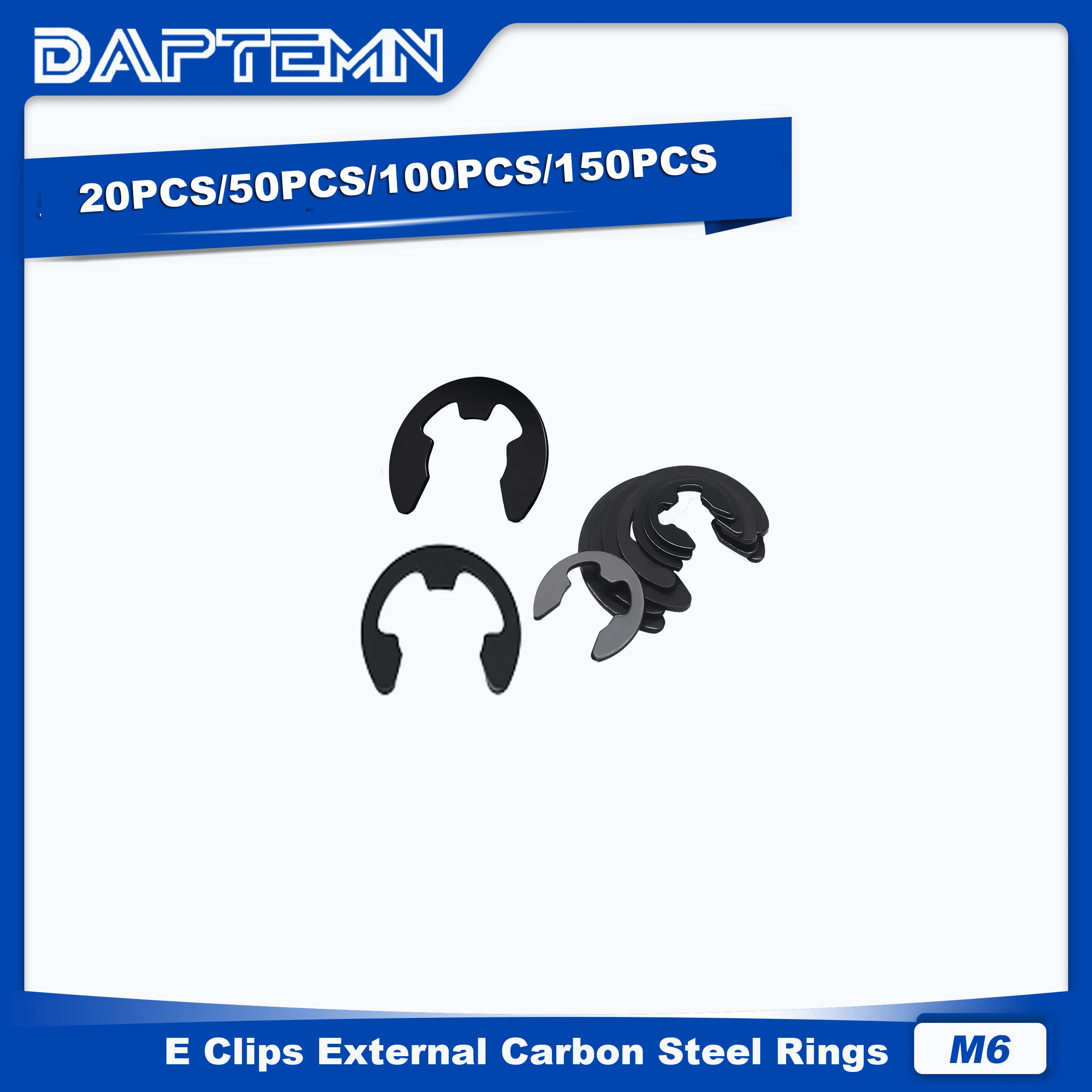 

M6 Small E-Clips Circlip External Retaining Rings, E Clips External Carbon Steel Rings 20PCS 50PCS 100PCS 150PCS