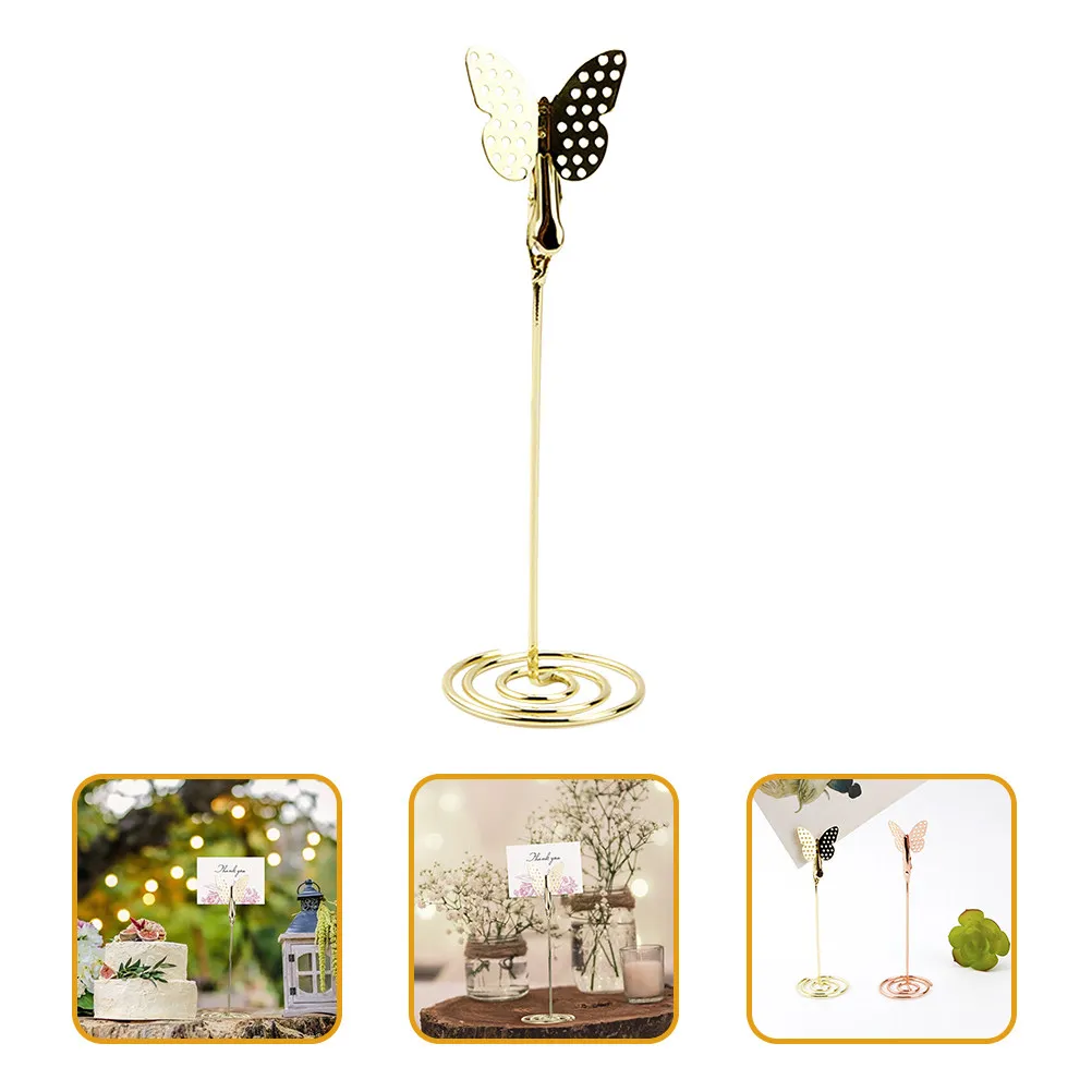 10Pcs Stylish Butterfly Table Number Holder for Place Cards Name Tags Photo Stands Table Card Holders Banquet Wedding Party