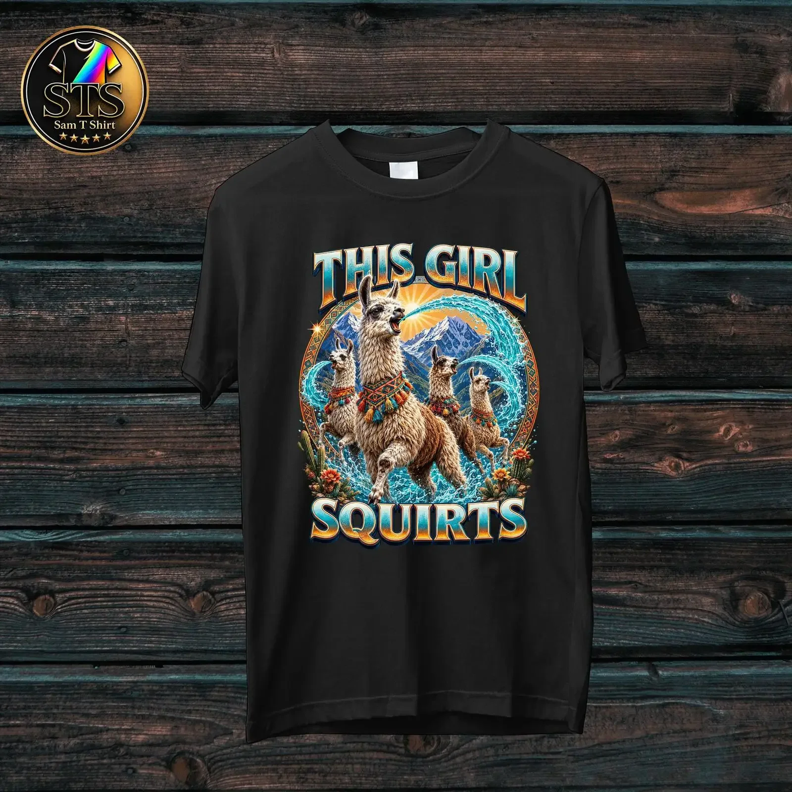 This Girl Squirts Funny Llama Meme T Shirt Offensive Gen Z Unhinged Cursed Bootleg Squirter vintage Washed Comfortable