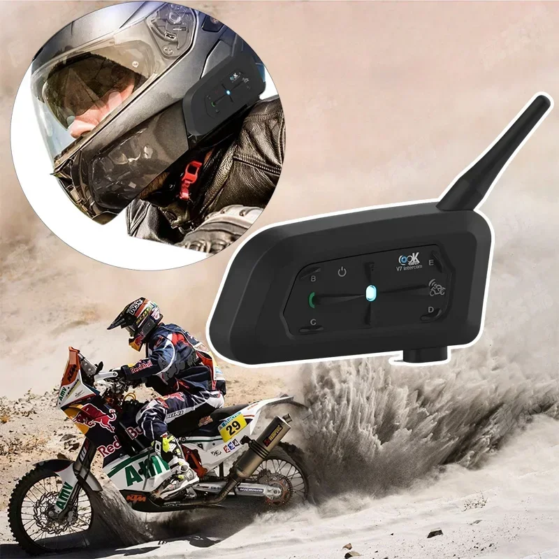 V7 Motorcycle Helmet Bluetooth Intercom Waterproof Football Referee Bluetooth Intercom Headset for Motorcycling Skiing Climbing