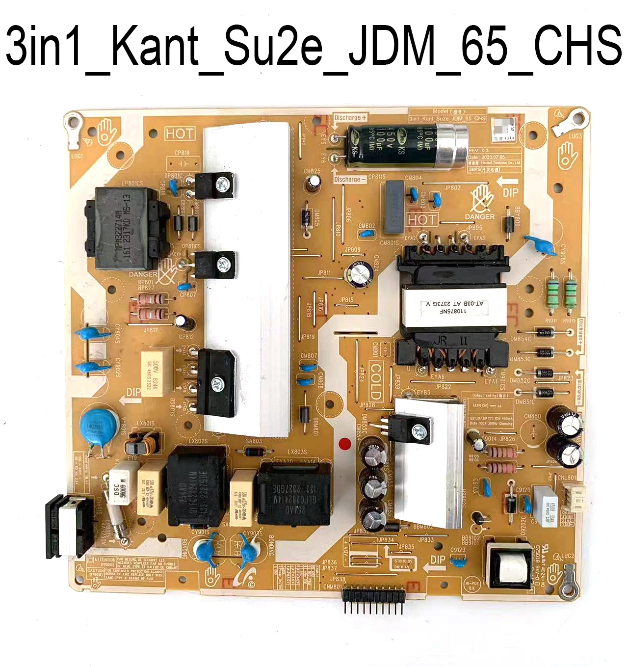 

Оригинальная плата питания 3in1_Kant_Su2e_JDM_65_CHS имеет тестирование, работает нормально, подходит для телевизора 65 дюймов и 65 дюймов.