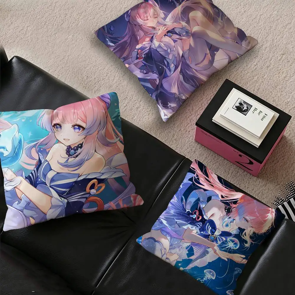 Sangonomiya Kokomi Genshin I-Impact Anime Personalized Pillow Dust Cover Bedroom Kids Party Decoration Pillowcase Birthday