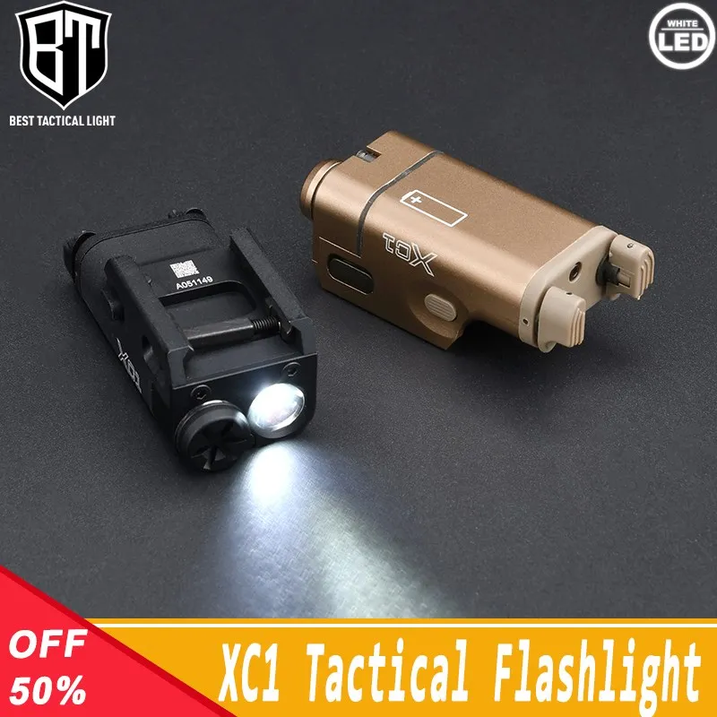 Tactical XC1 Metal High Lumens Glock Pistol Hunting Scout Light Weapon Flashlight Reconnaissance Lamp Fit 20mm Picatinny Rail