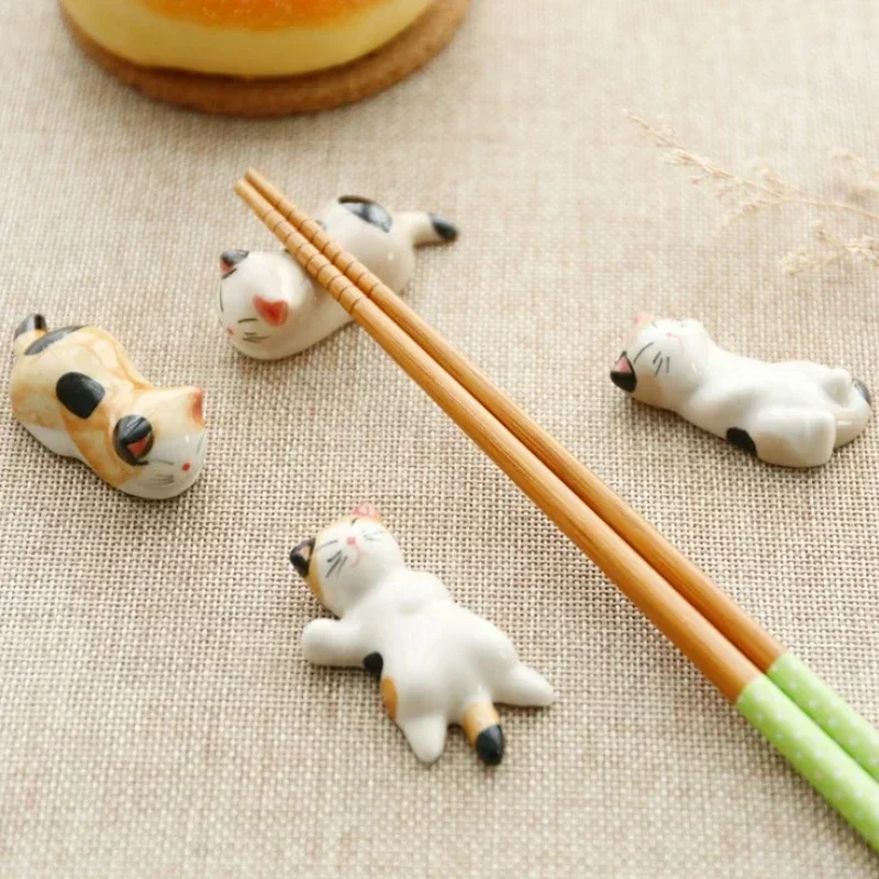 5/6pcs/Set Chopsticks Pillow Chopstick Rest Home Decoration Cat Chopsticks Forks Holder Chopsticks Holder Spoon Holder