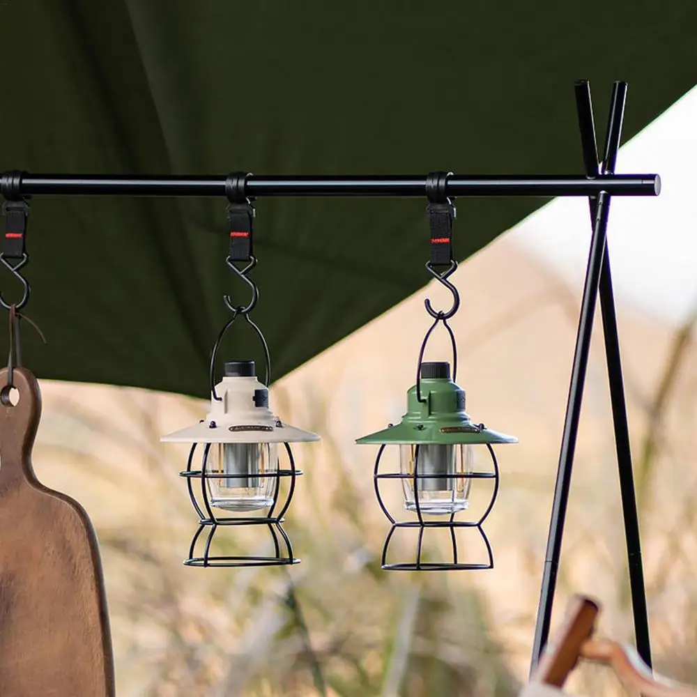 Retro Portable Camping Light USB Charging Outdoor Like Vintage Kerosene Lamp Garden Yard Atmosphere Lights Hanging Tent Lantern