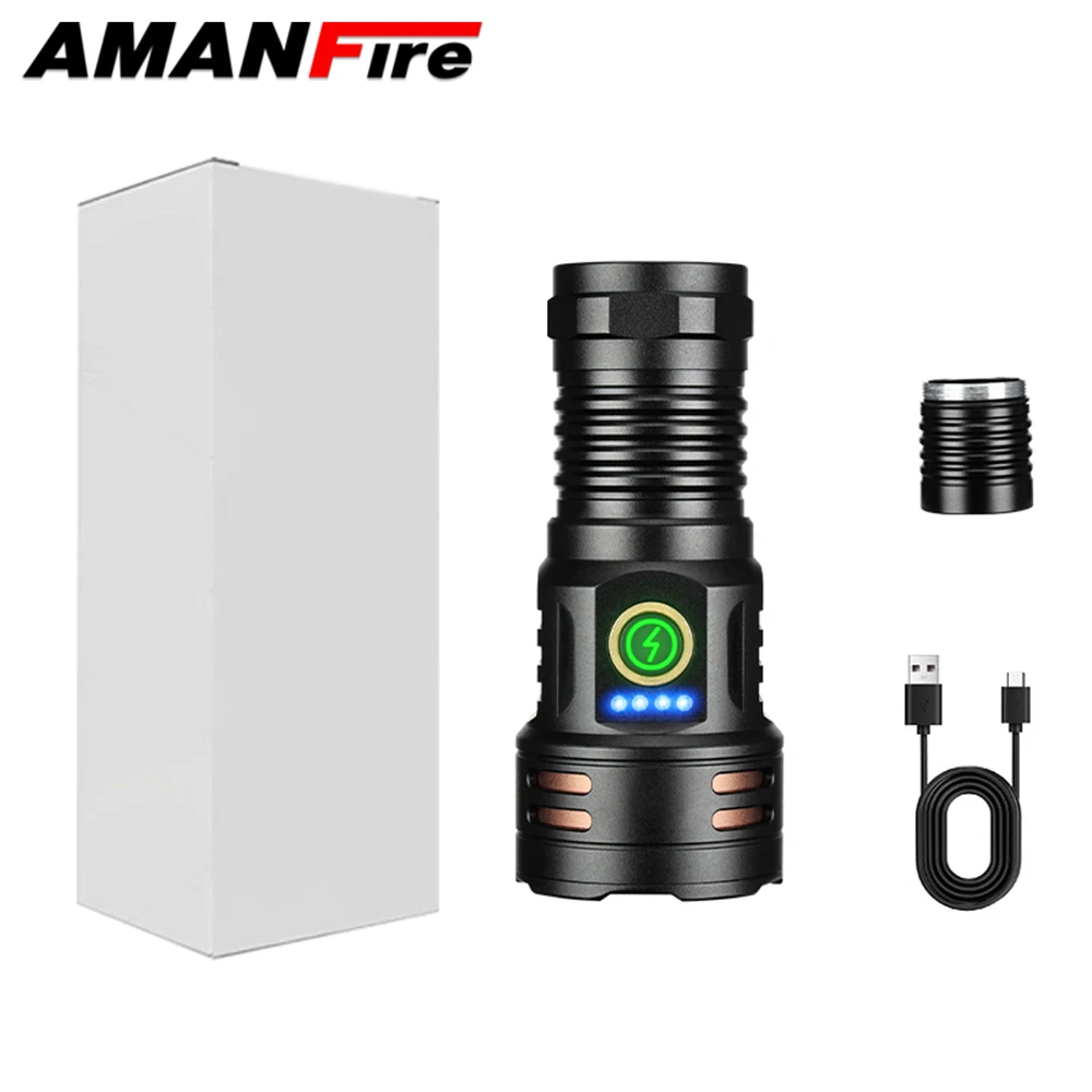 Asafee F71 EDC Flashlight Aluminum alloy LED Light High Power Torch Magnetic Tail Detachable Battery